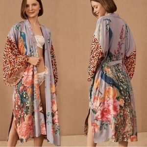 New purple Peacock kimono robe Free size